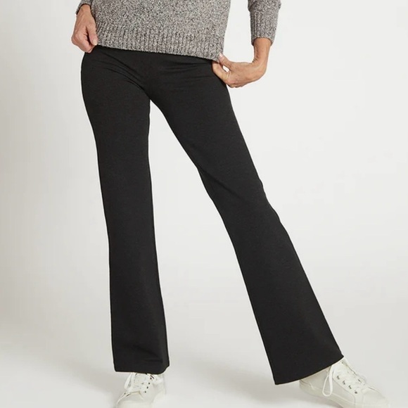 Betabrand Pants - Betabrand yoga black size large wide leg casual cropped pants